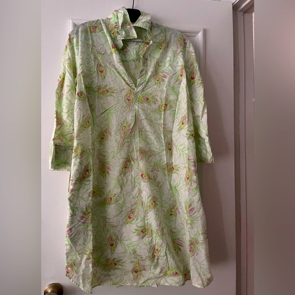 Lilly Pulitzer peacock print size L coverup/tunic/dress 💕💕🌴